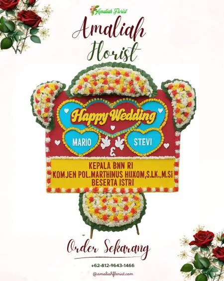 Papan Bunga Pernikahan Beoga